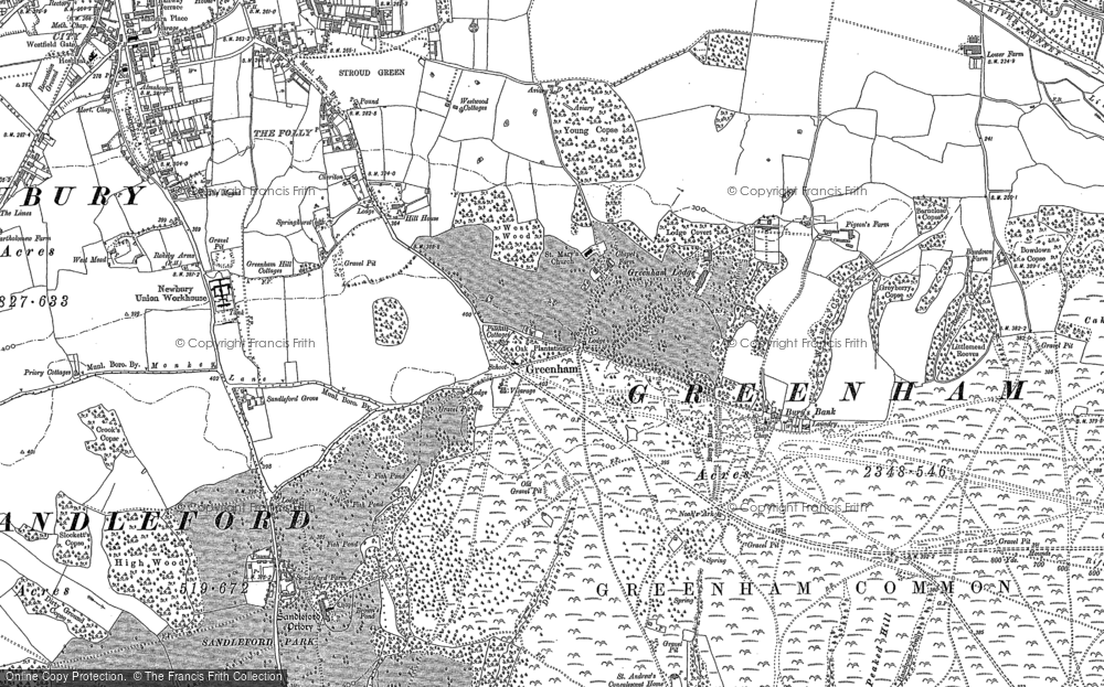 Old Map of Historic Map covering Bury's Bank in 1909