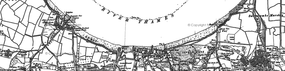 Old map of Greenhithe in 1895