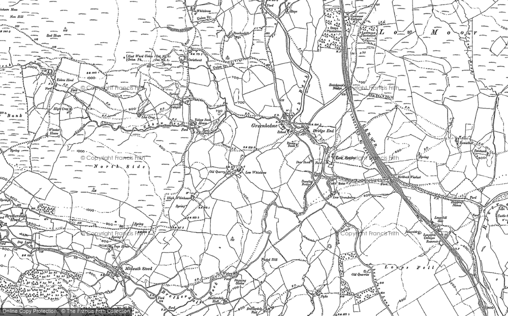 Old Map of Historic Map covering Bretherdale Head in 1897