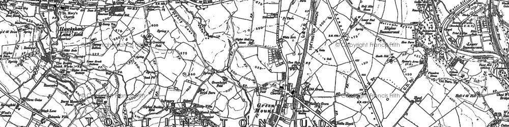 Old map of Holcombe Brook in 1891