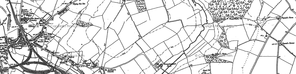 Old map of Greenstead in 1896