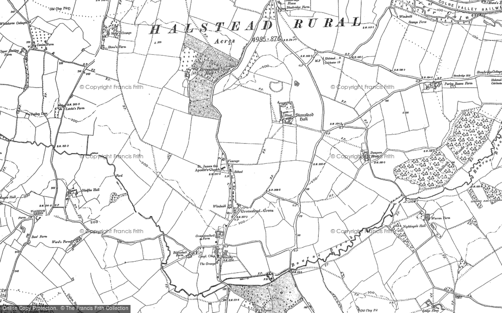 Old Map of Greenstead Green, 1895 in 1895