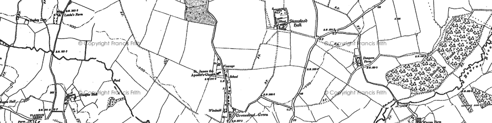 Old map of Greenstead Green in 1895