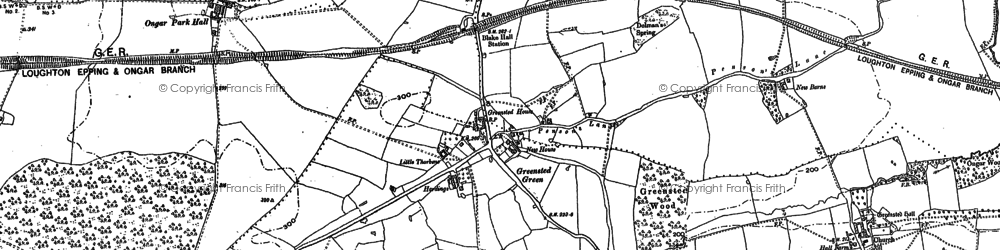 Old map of Clatterford End in 1895