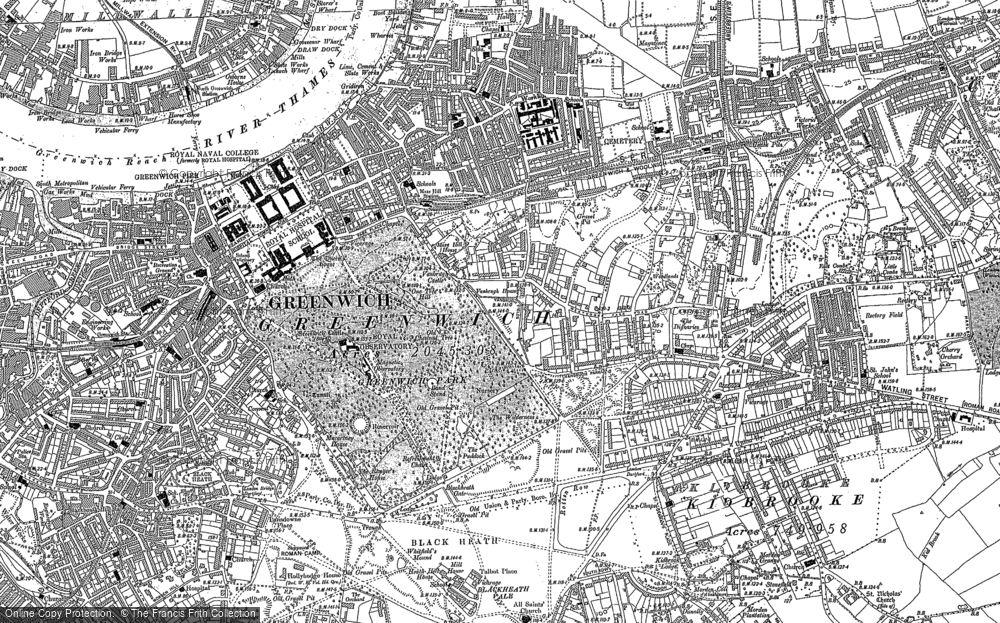 Old Map of Historic Map covering Cubitt Town in 1894
