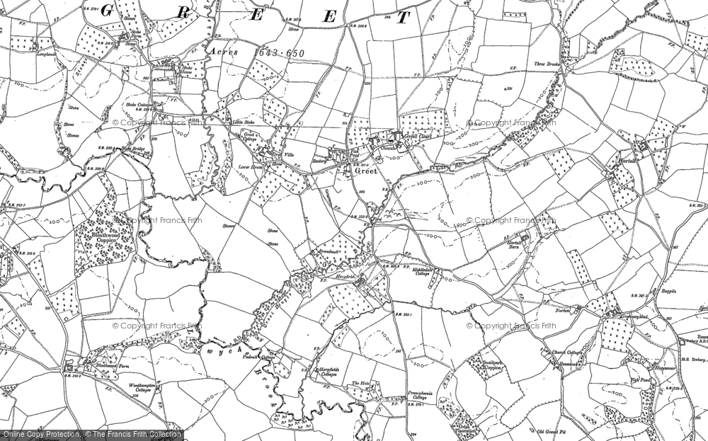 Old Map of Historic Map covering Whitton Chase in 1883