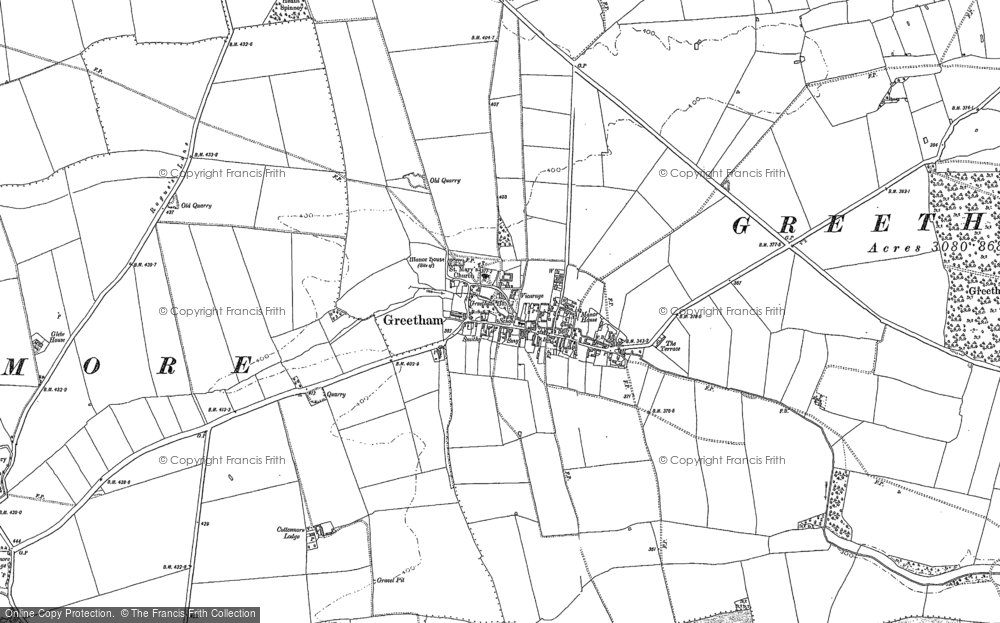 Old Map of Greetham, 1884 - 1903 in 1884