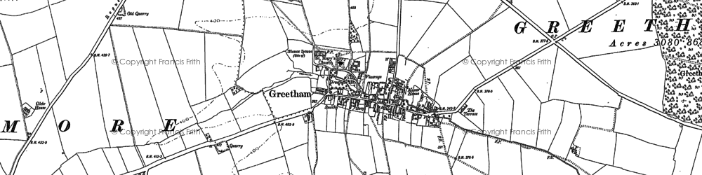 Old map of Greetham in 1884