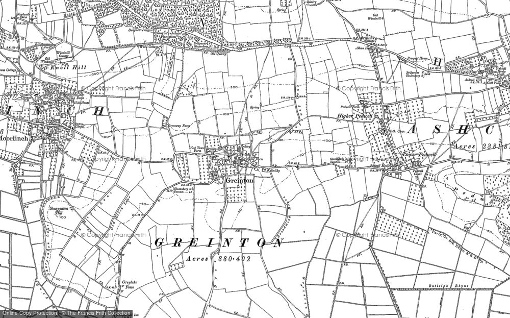 Old Map of Greinton, 1885 in 1885