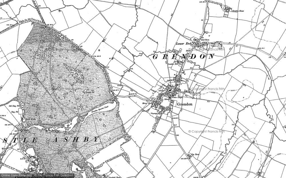 Old Map of Grendon, 1899 in 1899