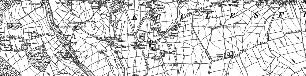 Old map of Birley Stone, The in 1890