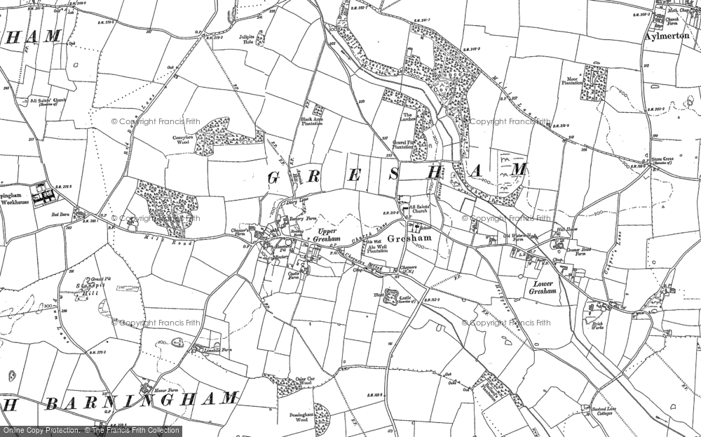 Old Map of Gresham, 1885 - 1905 in 1885