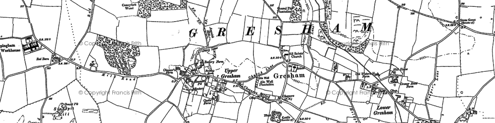 Old map of Gresham in 1885