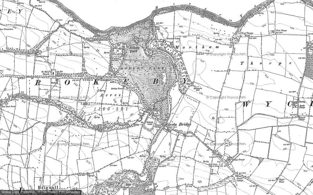 Old Map of Historic Map covering Rokeby Park in 1854