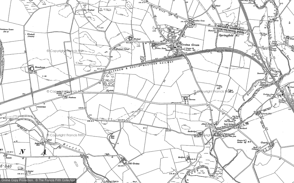 Old Map of Historic Map covering Rigg in 1899