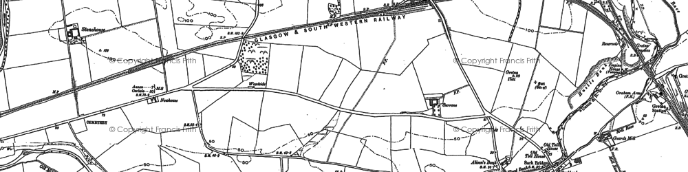 Old map of Old Graitney in 1899