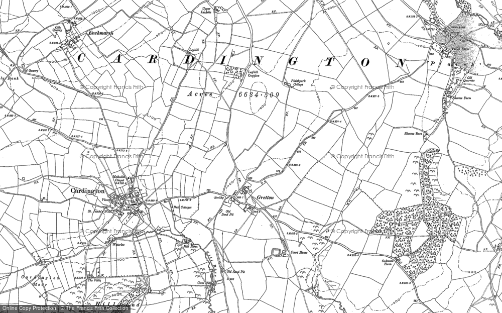 Old Map of Gretton, 1882 in 1882