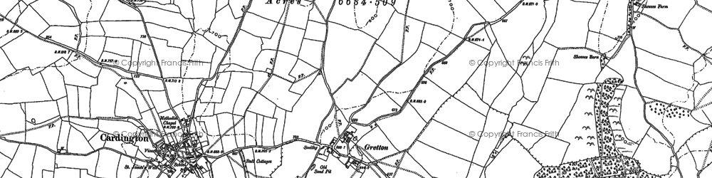 Old map of Gretton in 1882