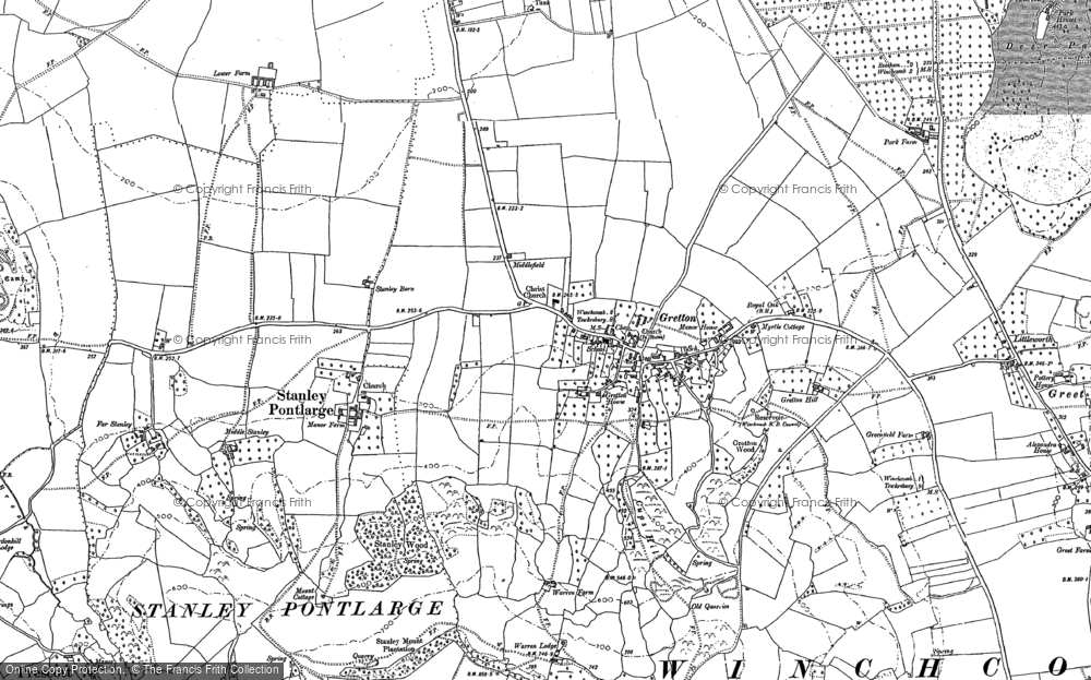 Old Map of Historic Map covering Gretton Fields in 1883