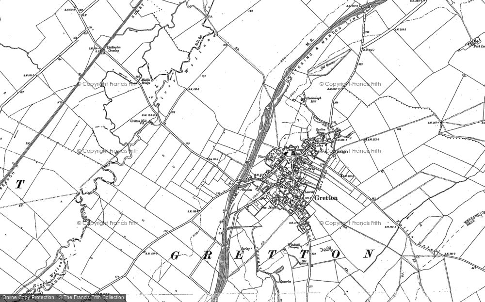 Old Map of Gretton, 1899 - 1902 in 1899