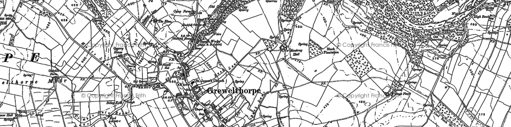 Old map of Wreaks Beck in 1890