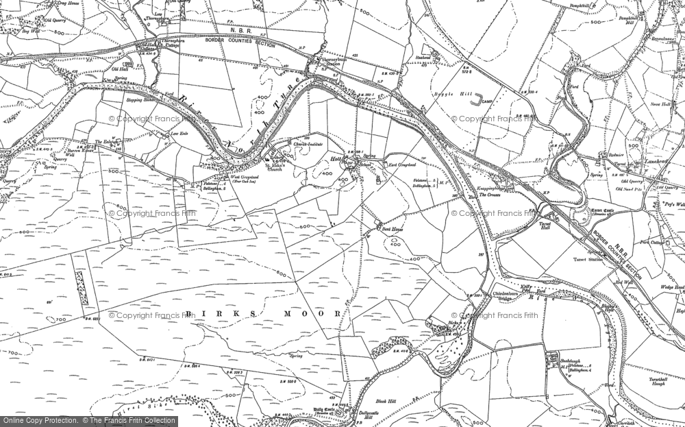 Old Map of Historic Map covering Brownknowe in 1896