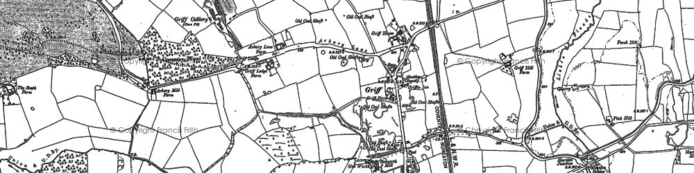 Old map of Collycroft in 1886