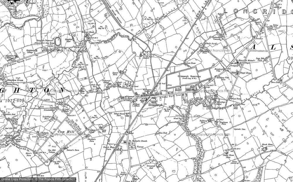 Old Map of Grimsargh, 1892 in 1892