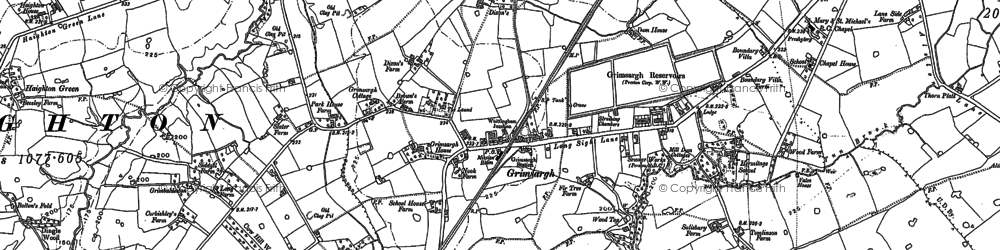 Old map of Grimsargh in 1892