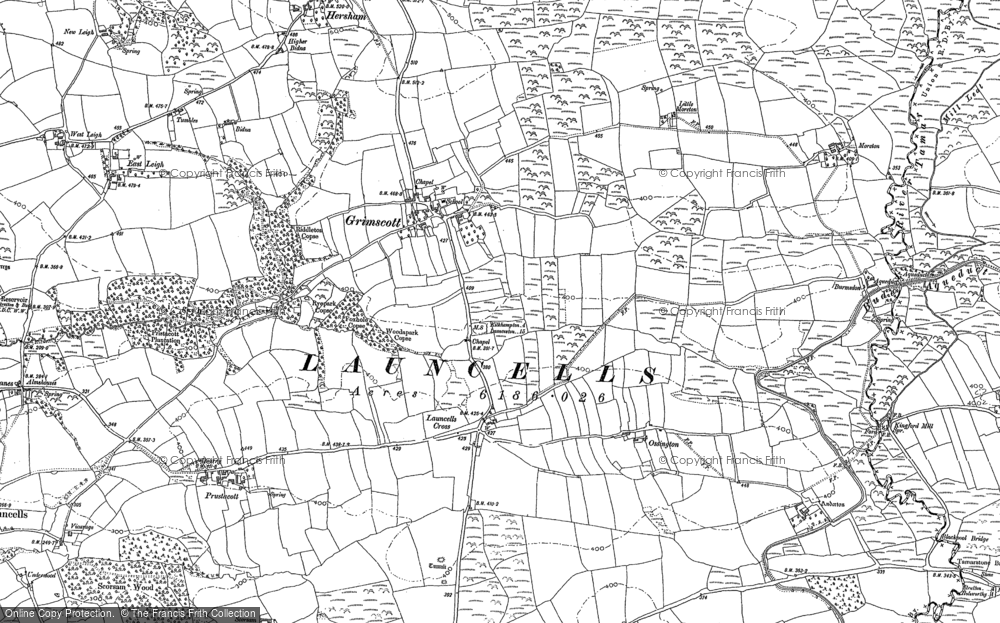 Old Map of Grimscott, 1905 in 1905