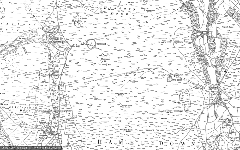 Old Map of Historic Map covering Lower Hookner in 1884