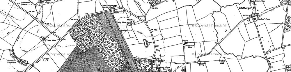 Old map of Grimsthorpe in 1886