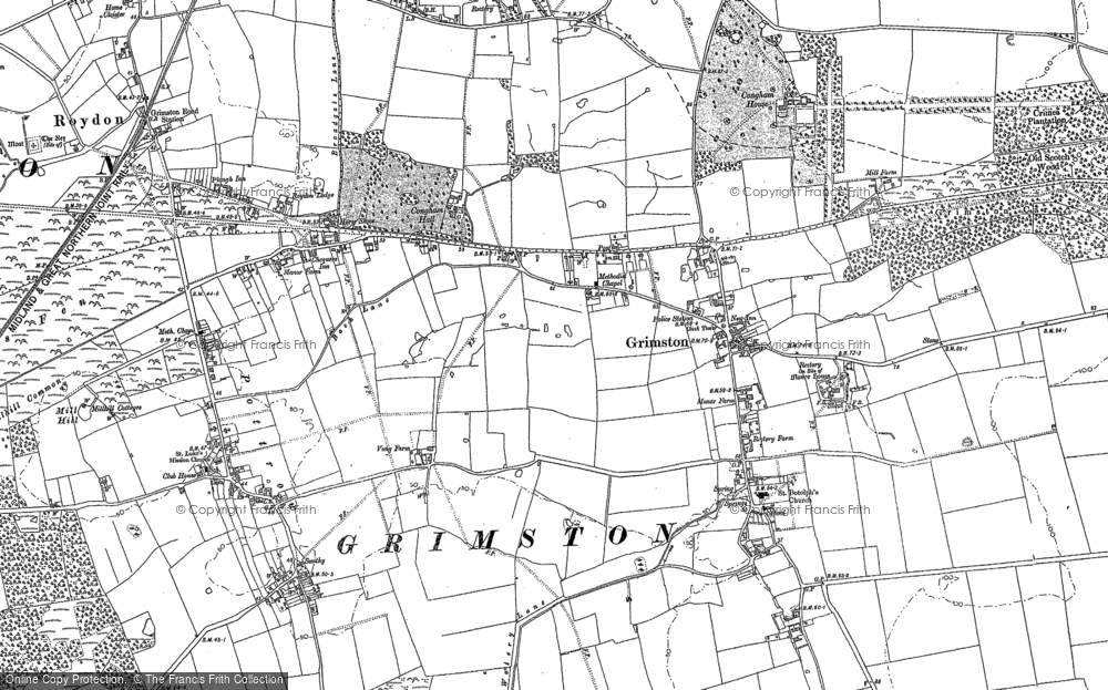 Old Map of Grimston, 1884 in 1884