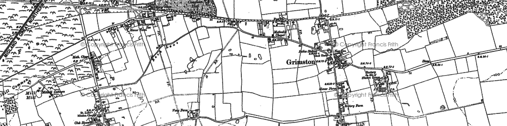 Old map of Grimston in 1884