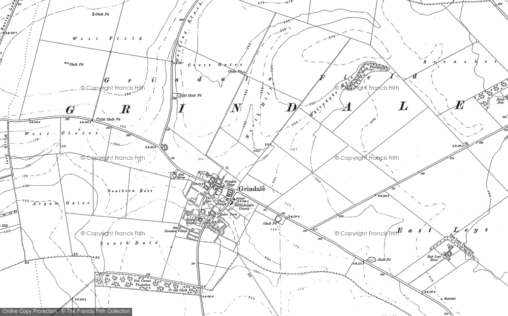 Old Map of Grindale, 1888 - 1909 in 1888