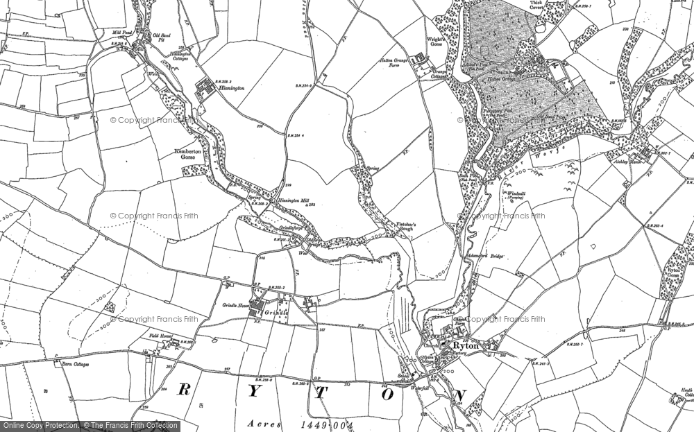 Old Map of Grindle, 1881 - 1882 in 1881