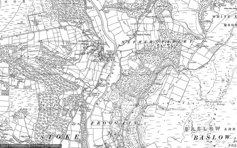 Old Map of Grindleford, 1879 - 1880 in 1879
