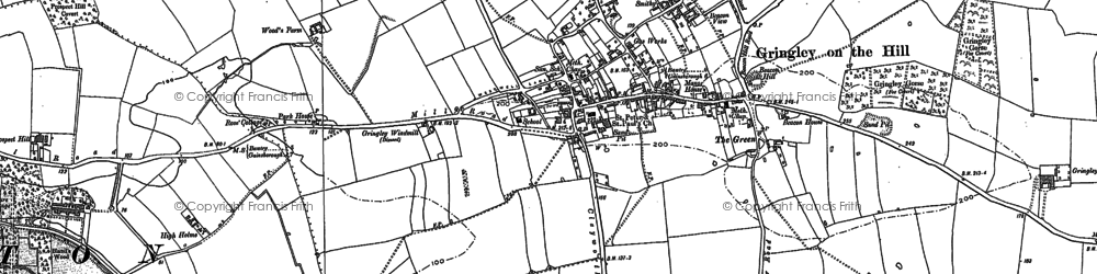 Old map of Gringley on the Hill in 1885