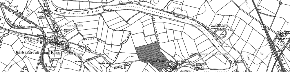 Old map of Grinsdale in 1888