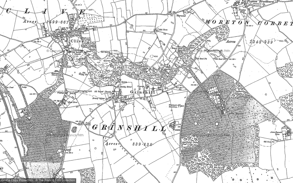 Old Map of Grinshill, 1880 in 1880