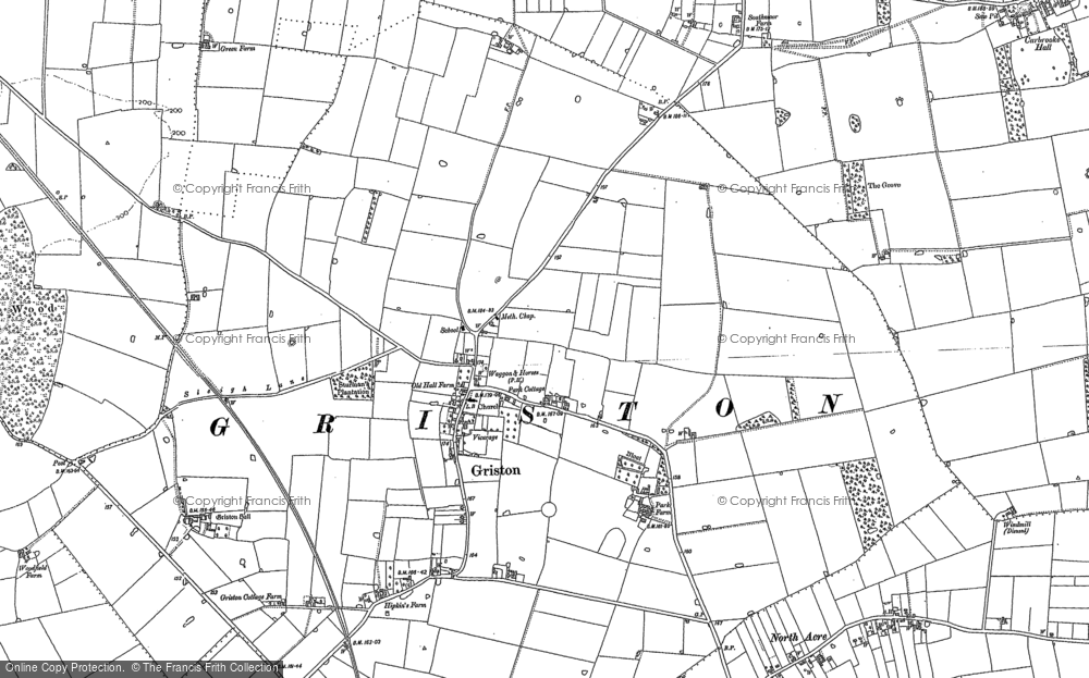 Old Map of Griston, 1882 in 1882