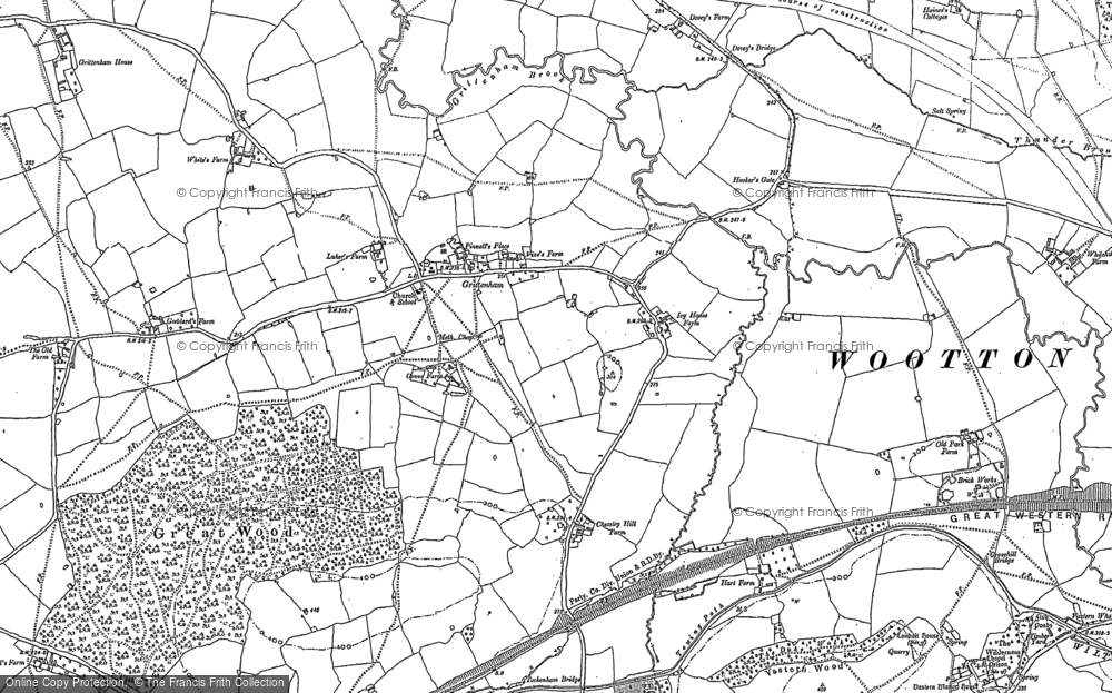 Old Map of Historic Map covering Callow Hill in 1899