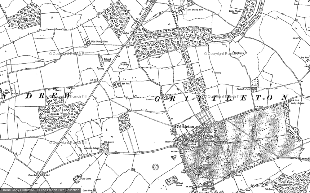 Old Map of Grittleton, 1919 in 1919