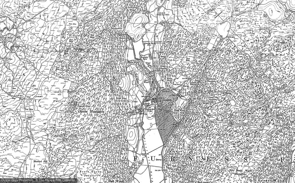Old Map of Historic Map covering Bogle Crag in 1912