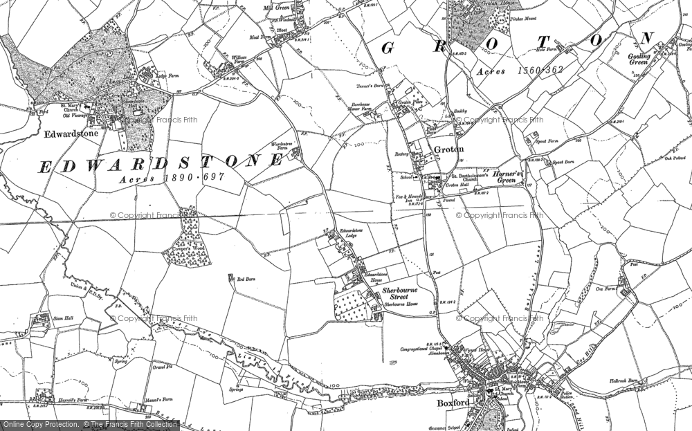 Old Map of Historic Map covering Mill Green in 1885