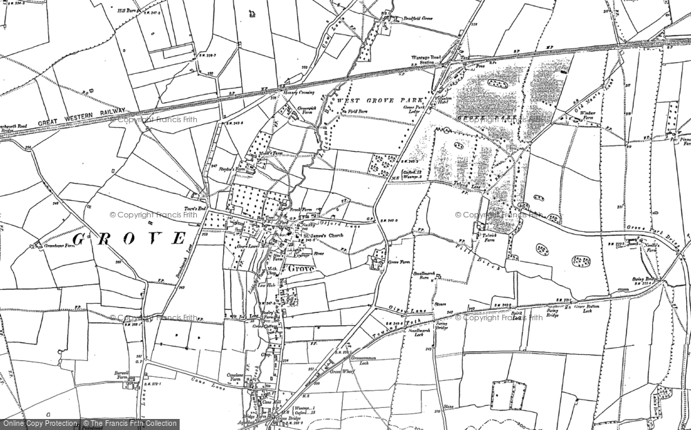 Old Map of Grove, 1876 - 1898 in 1876