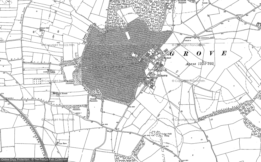 Old Map of Grove, 1884 - 1898 in 1884