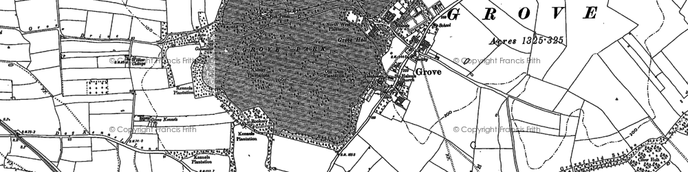 Old map of Grove in 1884