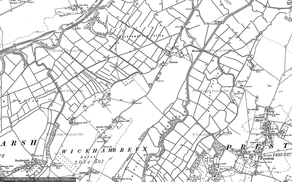 Old Map of Historic Map covering Grove Hill in 1896