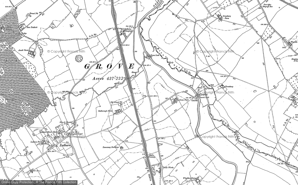 Old Map of Grove, 1900 in 1900